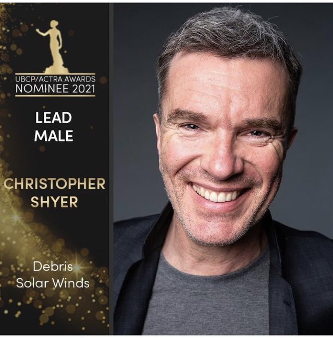 SaveDebris's tweet image. Congrats to Christopher Shyer @ChrisShyer for his win  in the Lead Male category of the Nov 20th #ubcpactraawards for his performance in the "Solar Winds" ep of NBC's #DEBRIS! #SaveDebris