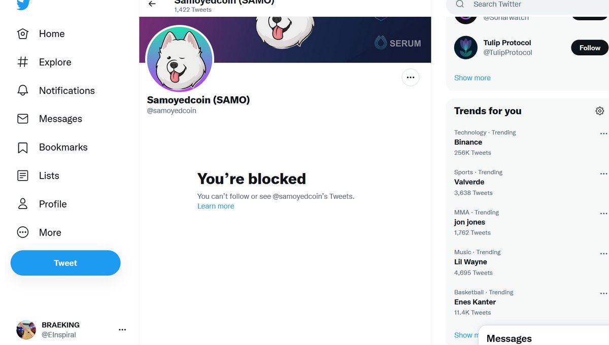 I JUST REPLIED TO THEM AND THEY BLOCKED ME!!

to all $SAMO holders out there - 

come join us!

#DOBO #dogebonk #BonkSquad #cryptocurrency #BSC #BSCGems #BinanceSmartChain