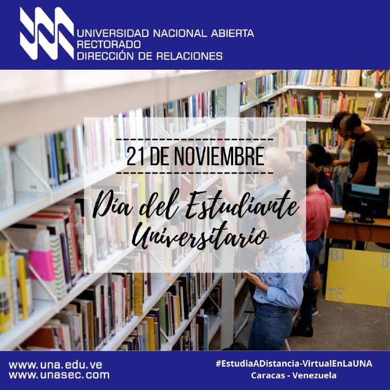 El Día del Estudiante Venezolano comienza a celebrarse el 21 de noviembre de cada año en homenaje a la lucha de jóvenes de educación media y universitaria contra las medidas unilaterales adoptadas por Marcos Pérez Jiménez en 1957. 
Feliz día a todos nuestros estudiantes unistas