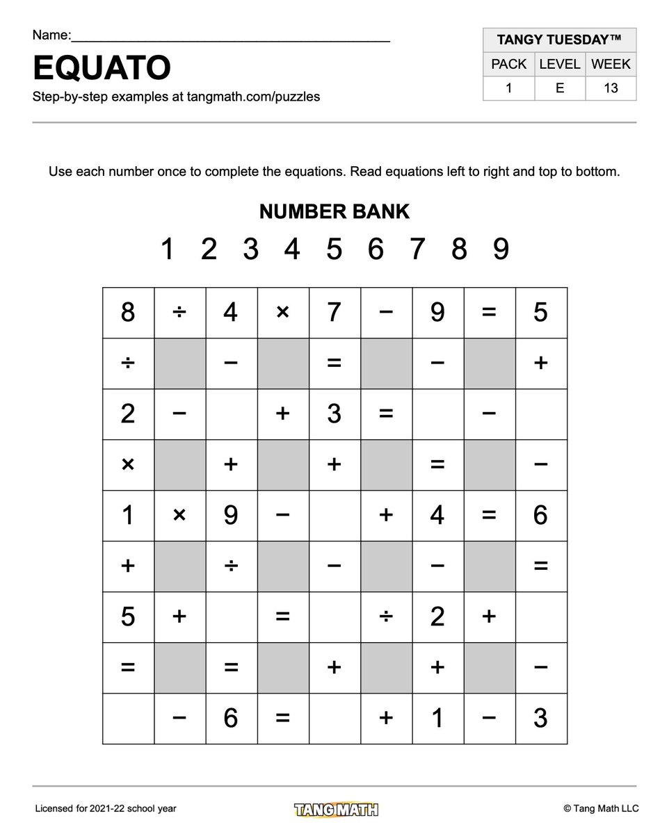 Here's a fun puzzle for your A.M. coffee! We work to find the "sweet spot" – problems &amp; puzzles that are just hard enough to give a sense of accomplishment but not too hard to be discouraging. Also need the right mix of reasoning, computation and key concepts. ALL are important!