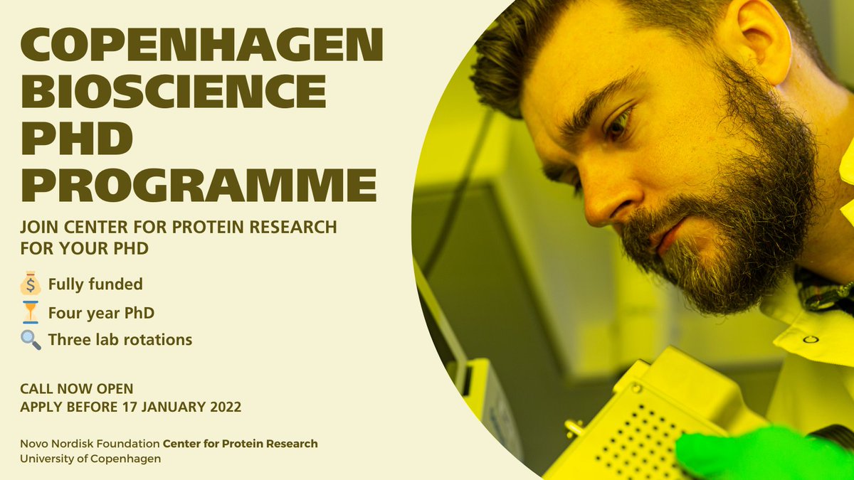 Looking to challenge yourself and explore your love for protein research 🔬🧪? 

To read more about CPR and how to apply, follow the link: 
cpr.ku.dk/join-us/phd-an…
 
#proteinresearch #phdlife #copenhagen #proteinstructure #proteinsignaling #proteomics #epigenetics #bigdata