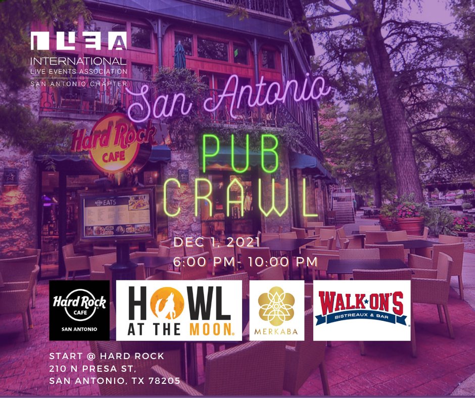 ILEAsatx's tweet photo. Let's end the year Pub Crawl Style! Get your team together and register here - https://t.co/IiUeFjfNWN

#endofyearbash #ilea2021 #ileastrong #ileaevents #team https://t.co/nvTqaSbGwn