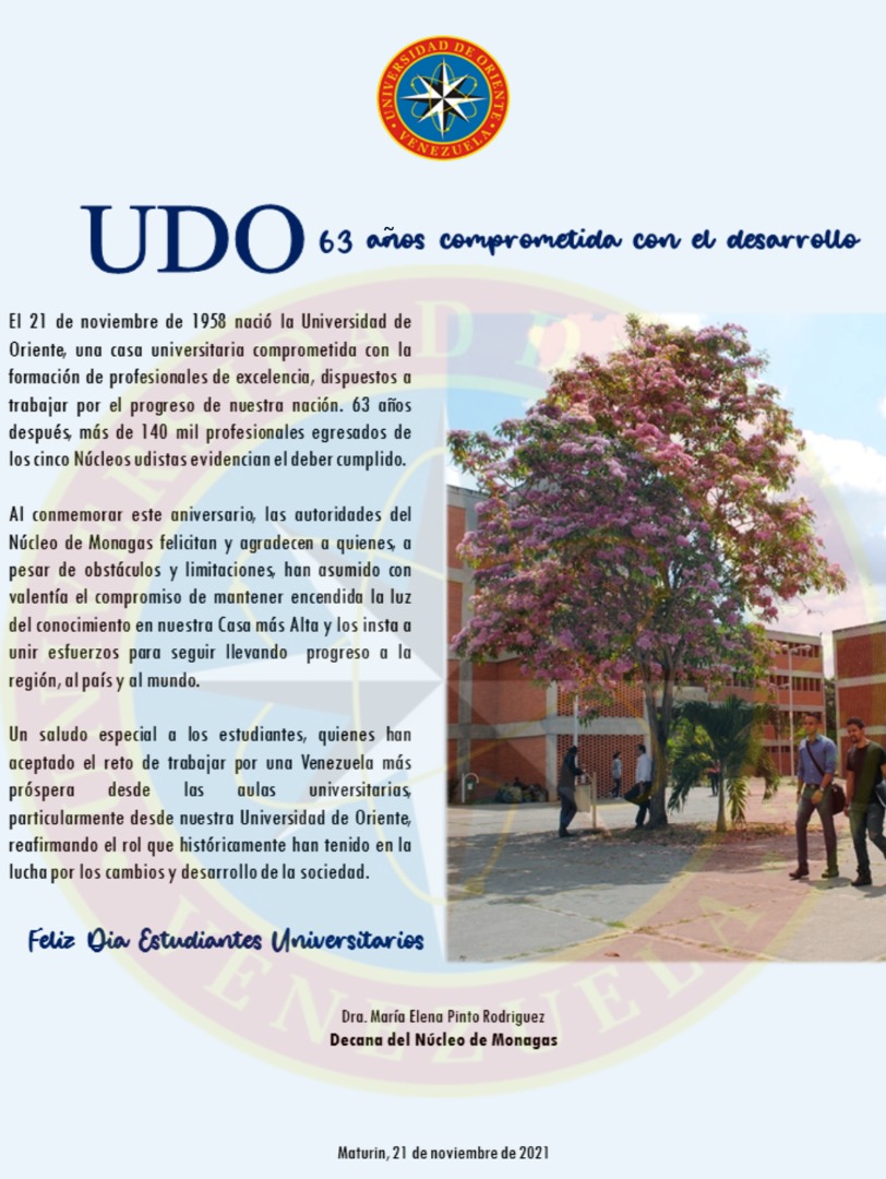 dacemonagas's tweet photo. *** UDO 63 AÑOS COMPROMETIDA CON EL DESARROLLO. *** https://t.co/9lZiXVcjHf