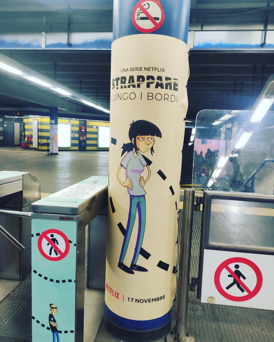 tresequenze's tweet photo. è uscita su @NetflixIT “Strappare lungo i bordi” di @zerocalcare. A #Rebibbia, il quartiere di #Roma in cui la serie è ambientata, la stazione della metro, così come in altri punti della città, si è riempita di cartelloni che annunciano la serie.

#StrappareLungoIBordi https://t.co/Xg9g9AZTwN