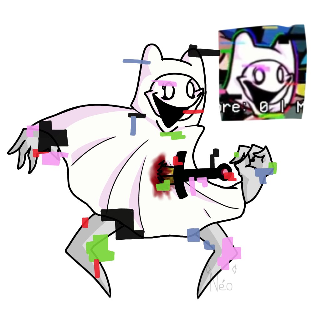How To Draw FNF MOD Character - Corrupted Pibby Finn Easy Step by Step 