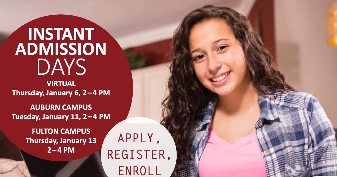 CayugaCC's tweet photo. It's never too early to think ahead! Join us in-person or virtually in January for our Instant Admission Days! Learn more at https://t.co/9Kk5sJnYC1. #cayuga #cayugacc #suny #sunycc #communitycollege #education #fall2022 #instantadmission https://t.co/GJRttAY2O4