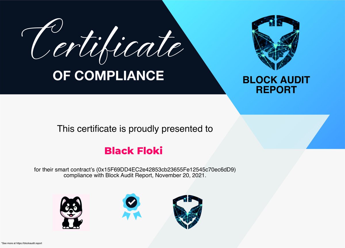 BlockAudit's tweet photo. @Black_Floki is new and updated #Doge Trend Coin on #BinanceSmartChain #Binance. Audited by @BlockAudit.
Check our full report on Github
https://t.co/kFVBttmmyP https://t.co/OcxiRHjEza