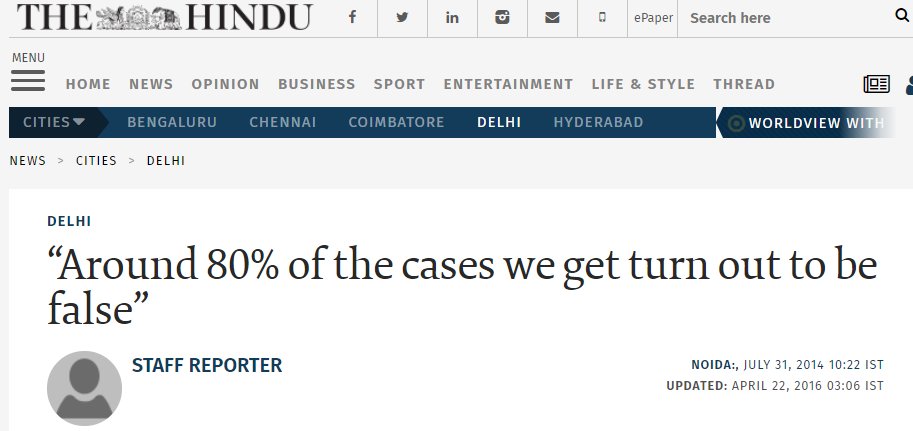 <a href="/MNageswarRaoIPS/">M. Nageswara Rao IPS (Retired)</a> <a href="/KirenRijiju/">Kiren Rijiju</a> <a href="/PMOIndia/">PMO India</a> <a href="/narendramodi/">Narendra Modi</a> Sir, We all need to Understand that these Laws are breaking Home instead of Saving Women from Harassments....In next 10 years we will have to pay if the tendency of filing Fake cases do not stop....