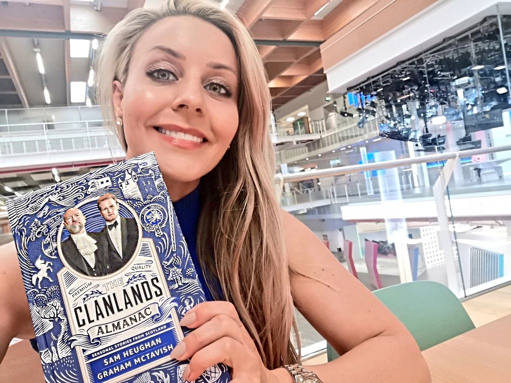 Reading a press copy of this at Sky Studios - I wasn't sure what to expect before my induction into the <a href="/grahammctavish/">.</a> <a href="/SamHeughan/">Sam Heughan</a> clan of readers, but what a joy! Lifted my spirits - felt as if I was part of the banter! @readeatretreat  #ClanlandsAlmanac <a href="/HodderBooks/">Hodder & Stoughton (no longer active)</a> 🏴󠁧󠁢󠁳󠁣󠁴󠁿📖🏰