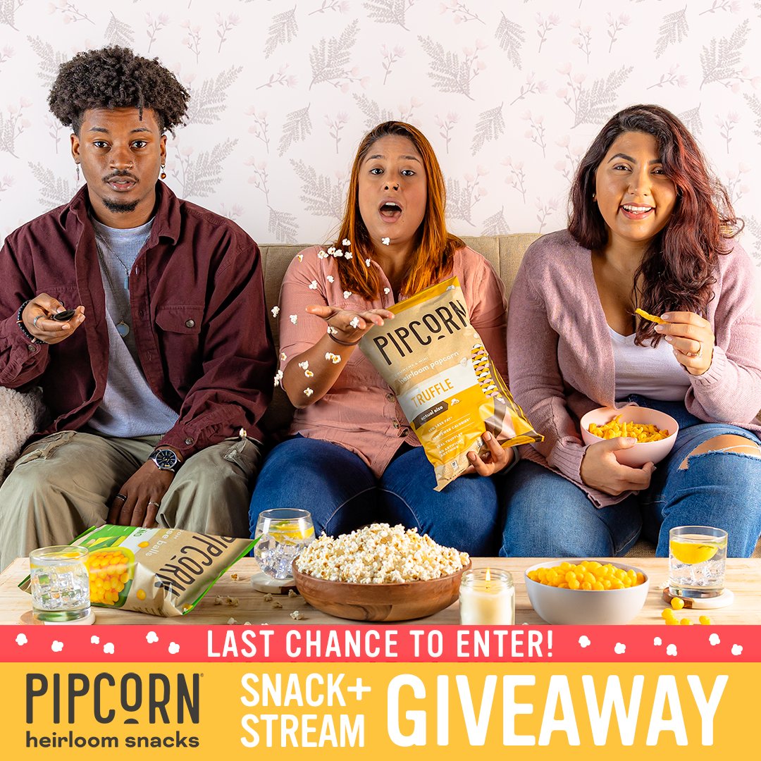 TODAY is the last day to enter our Ultimate Snack + Streaming Giveaway! Click the link below to enter, and you could win a year free of your favorite streaming services plus a year’s supply of your favorite Pipcorn. Rules apply.🤩🍿🎥
bit.ly/3oMgQE4