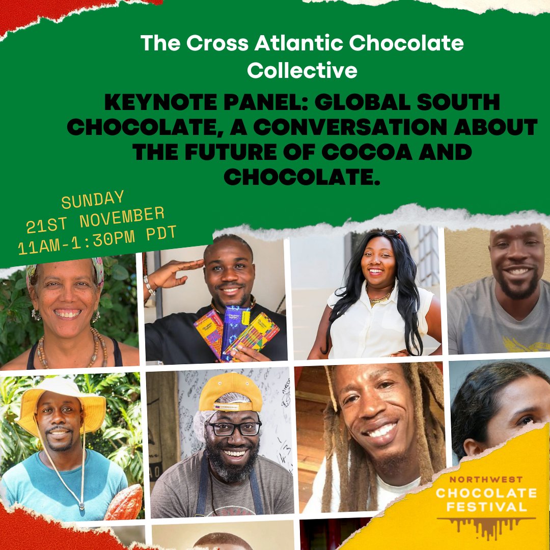 I'm excited to attend 'Keynote Panel: Global South Chocolate, a conversation about the future of cocoa and chocolate.' with Gillian Goddard, <a href="/OneOneCacao/">One/One Cacao</a>,<a href="/xatlcchoc/">Cross Atlantic Chocolate</a>,Nana Aduna II and Sunita de Tourreil (moderator)
emamo.com/event/nw-choco… on <a href="/emamo/">emamo</a>