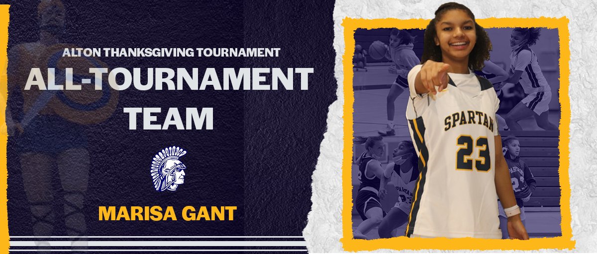 Congratulations to sophomore <a href="/MarisaGant9/">Marisa Gant</a> who was named to the Alton Thanksgiving All-Tournament Team! Marisa finished the tournament averaging 16 pts. per game! #eastside