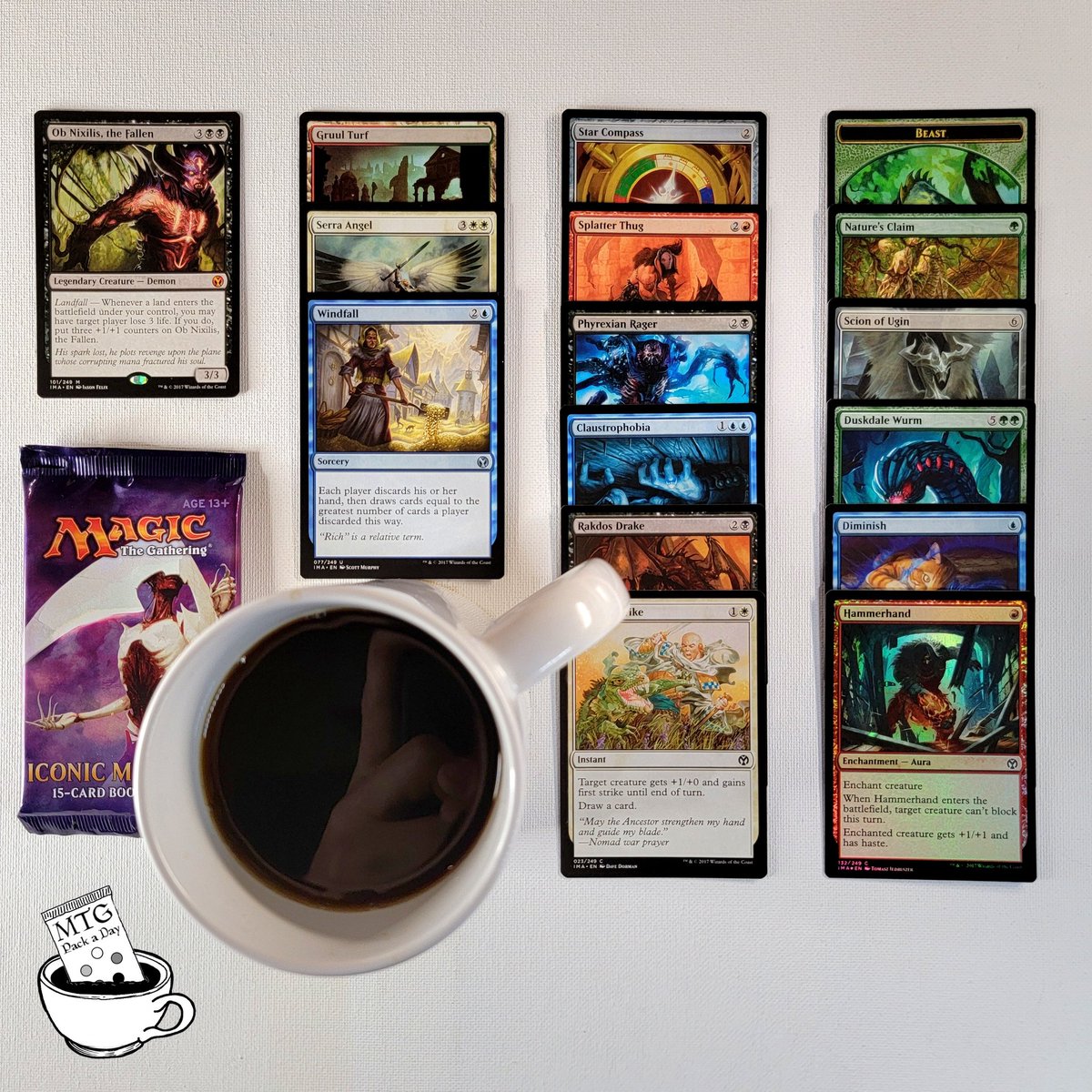mtg_pack_a_day's tweet photo. Day 325 ... Iconic Masters
.
$1304.94 raised for mutual aid and charity in 2021 so far.
Purchase a card or become a patron to support this project. 
Info in bio.
.
#mtg #mtgcommunity #wotc #magicthegathering    #iconicmasters #obnixilisthefallen #tcg #collectibles #cardgame https://t.co/1W4mHli1XE