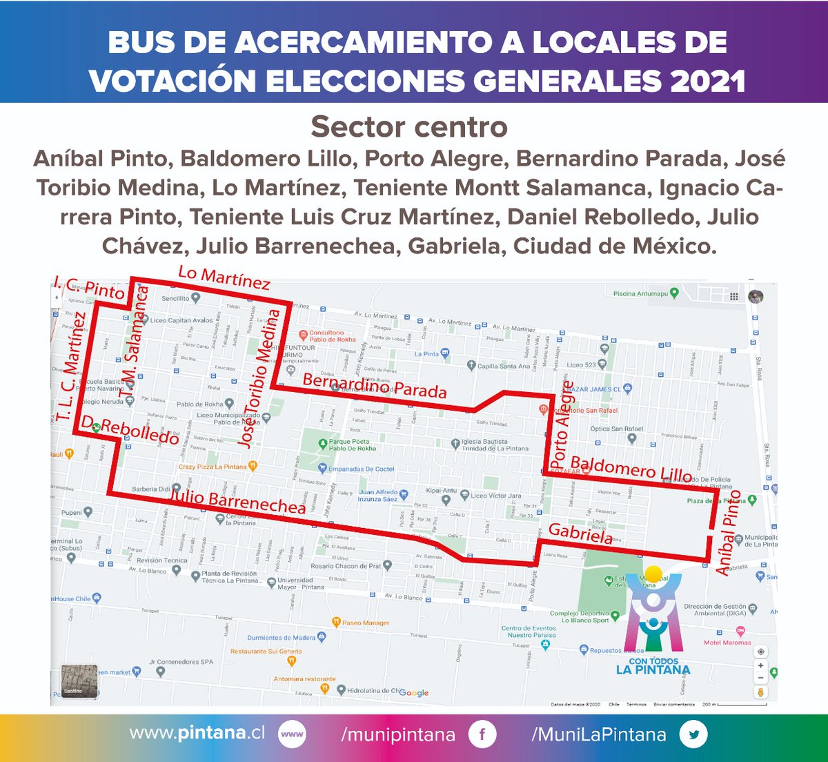 ClaudiaPizarro's tweet photo. En La Pintana, mucha gente esperando locomoción colectiva en paradas del transporte público, que muestra una bajísima frecuencia. La @MuniLaPintana dispuso de sus buses de manera gratuita, para acercar a vecinos a sus locales de votación, pero es insuficiente. #Elecciones2021CL https://t.co/wKcs2Qpklp
