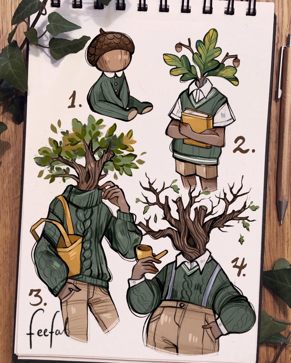 feefal_'s tweet photo. Life cycle of an Oak - from cute little acorn into wisened old tree🌱 https://t.co/gYtiBBSFL9