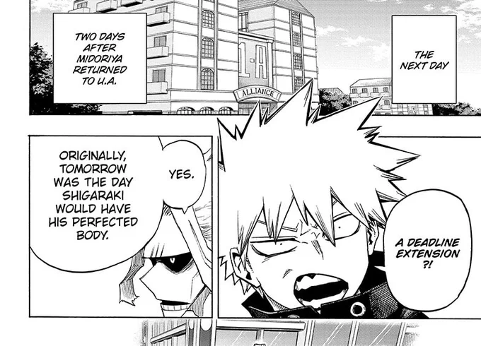 What i had to endure for this... We did an entire arc for 7 days more, geez. Anyway Bakugo&amp;co don't ever leave again, let's end this with the ppl we know. I'm tired. 