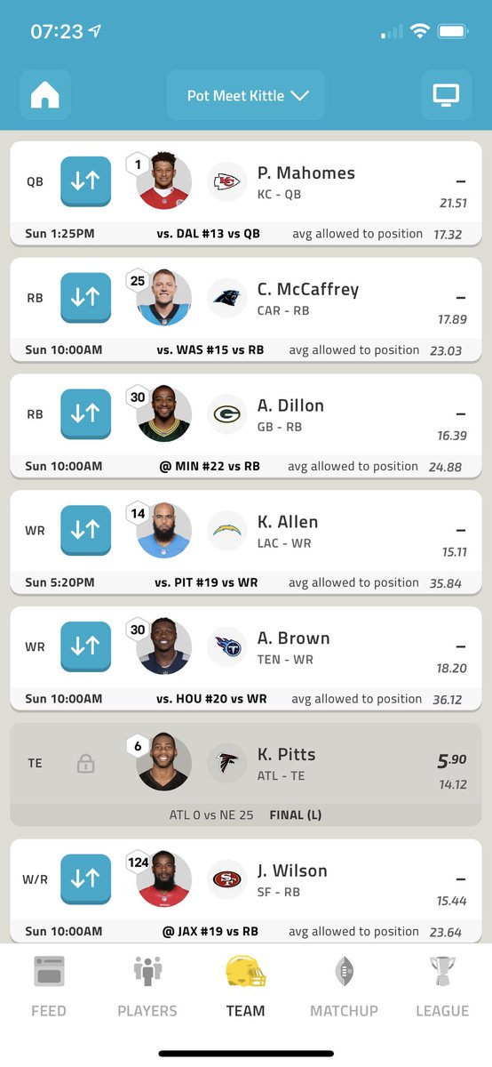 brycehicko's tweet photo. @NFLFantasy Wilson or Beasley in the flex? https://t.co/ig8L110YOh