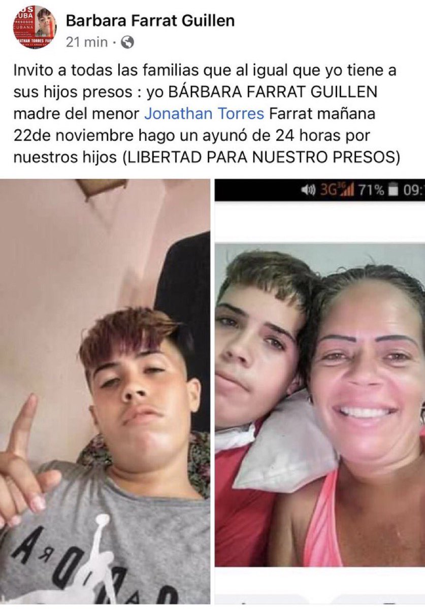 Osm_102's tweet photo. Por todas nuestras madres cubanas que hoy sufren el secuestro de sus hijos en manos de esa Dictadura Asesina #FreeJonathanTorres #LibertadParaLosNiñosDel11J #LibertadParaLosPresosPoliticos #EnCubaHayDesaparecidosPoliticos #EnCubaHaySecuestrosPoliticos https://t.co/jwCX2Apr0e