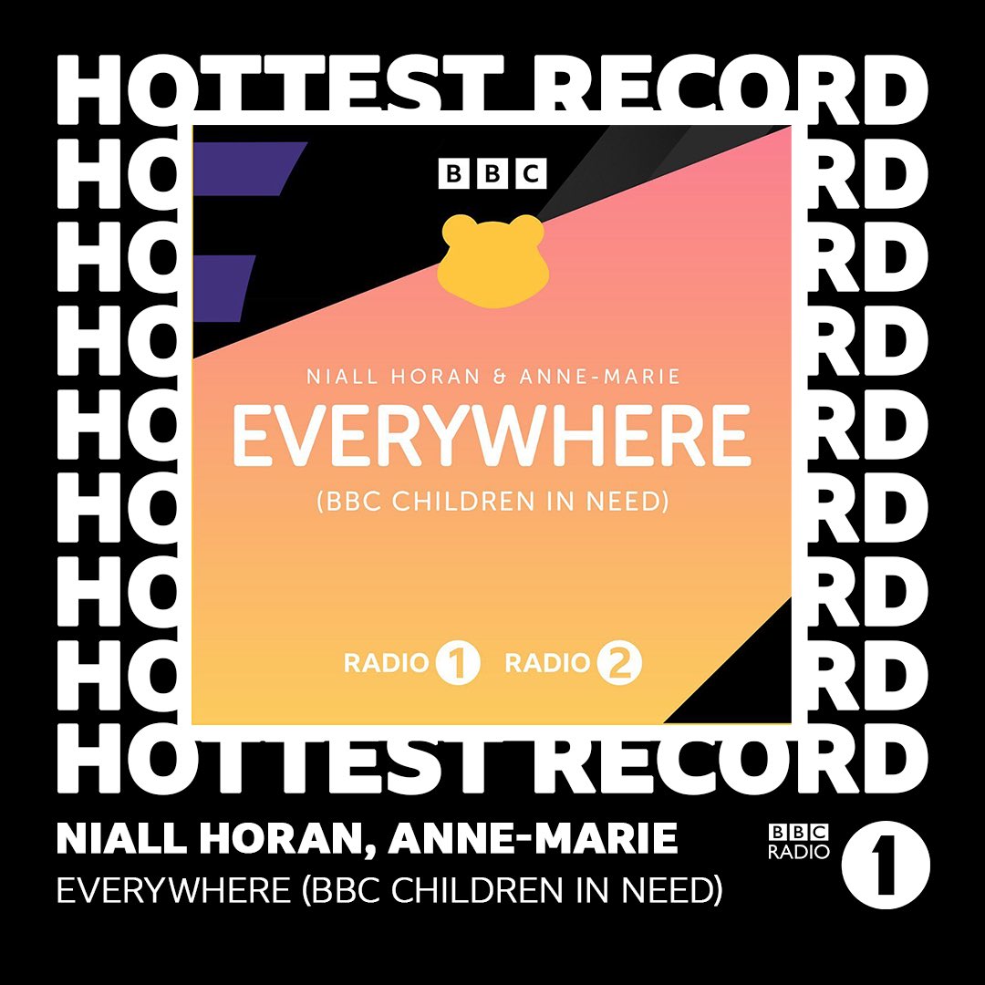 🍟ANNE-MARIE🤠 on X: 'Everywhere' is @BBCR1's Hottest Record!! THANK YOUU  ✨✨ Click the link below to support #ChildrenInNeed by downloading and  streaming the track 💛 @NiallOfficial @BBCCiN    / X