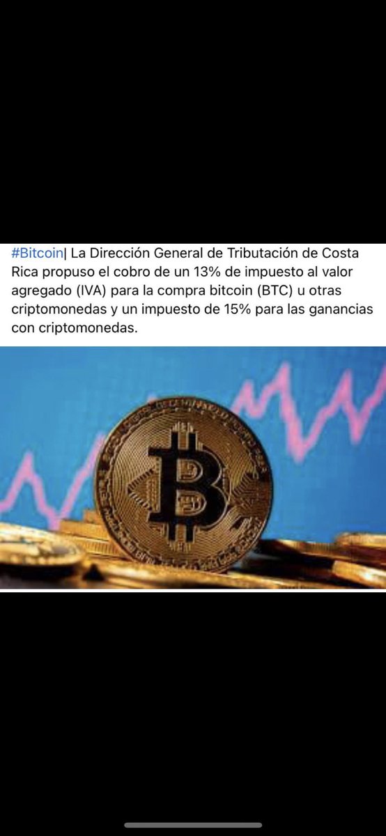 gcorralesbrenes's tweet photo. Dos visiones del futuro distintas. Mientras en El Salvador el gobierno piensa decretar exoneración total de impuestos a las transacciones con bitcoin para ser una “ Bitcoin City “ aquí nuestra Tributación piensa gravarlas 13% con IVA y 15% a las ganancias de capital. No comments https://t.co/guwkATSe2T