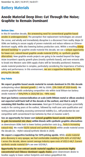 LithiumIonBull's tweet photo. #graphite🐂
👍@BMO deep-dive 

✅anodes = 90% graphite by 2030 (vs. 98% today)
✅23% CAGR DEMAND through 2030
✅natural/artificial = 50/50 vs. 40/60 currently
✅ex-China suppliers: #secure #sustainable 
✅50% margins
🤔localized/clean/natural price <🇨🇳/dirty/artificial? https://t.co/nM3n6UDEZy