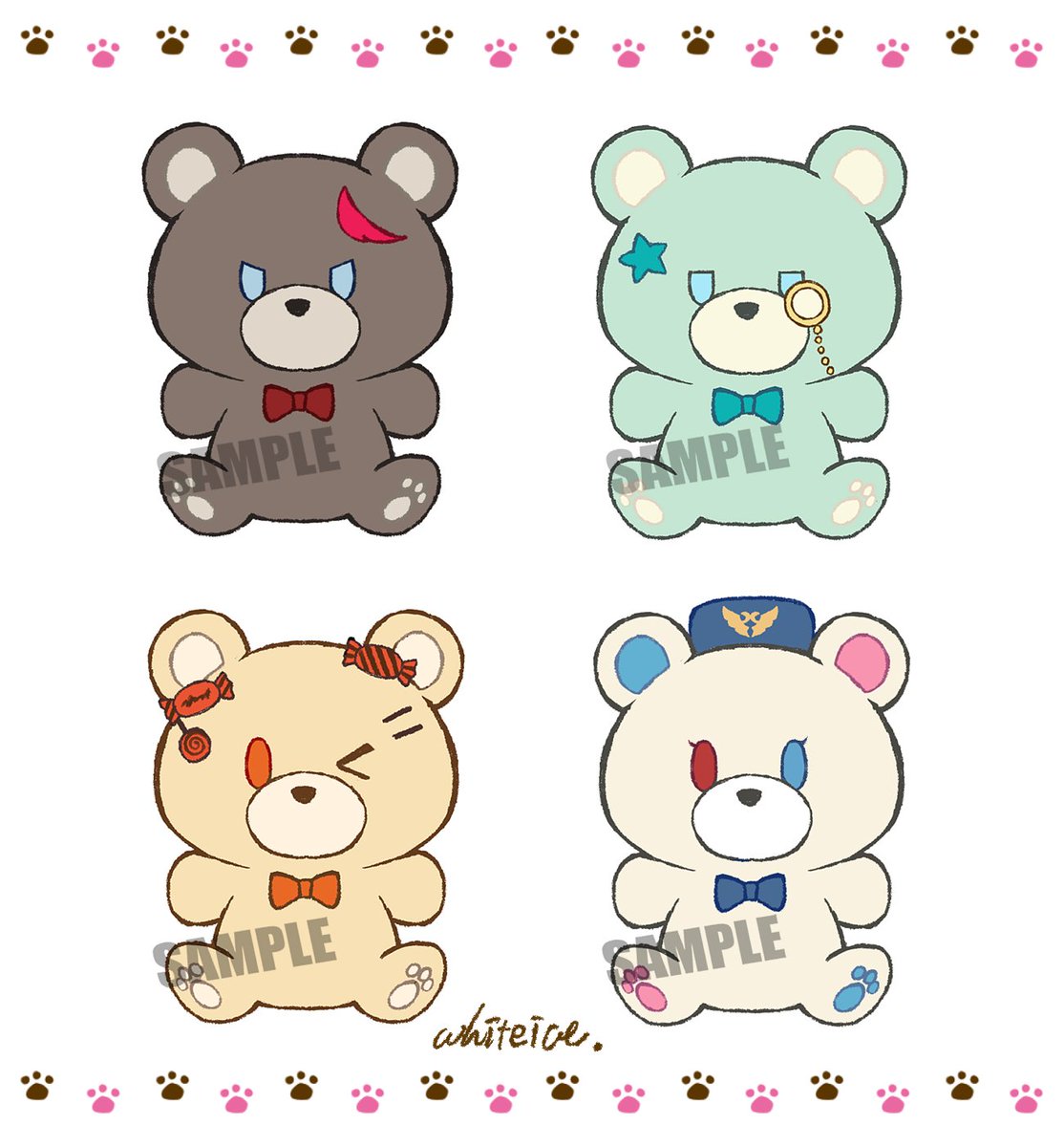 ウルサスのグッズ作りたいな～て思ってもそもそテディベア描いてました!
これ散りばめたトートバッグ作ります🧸 