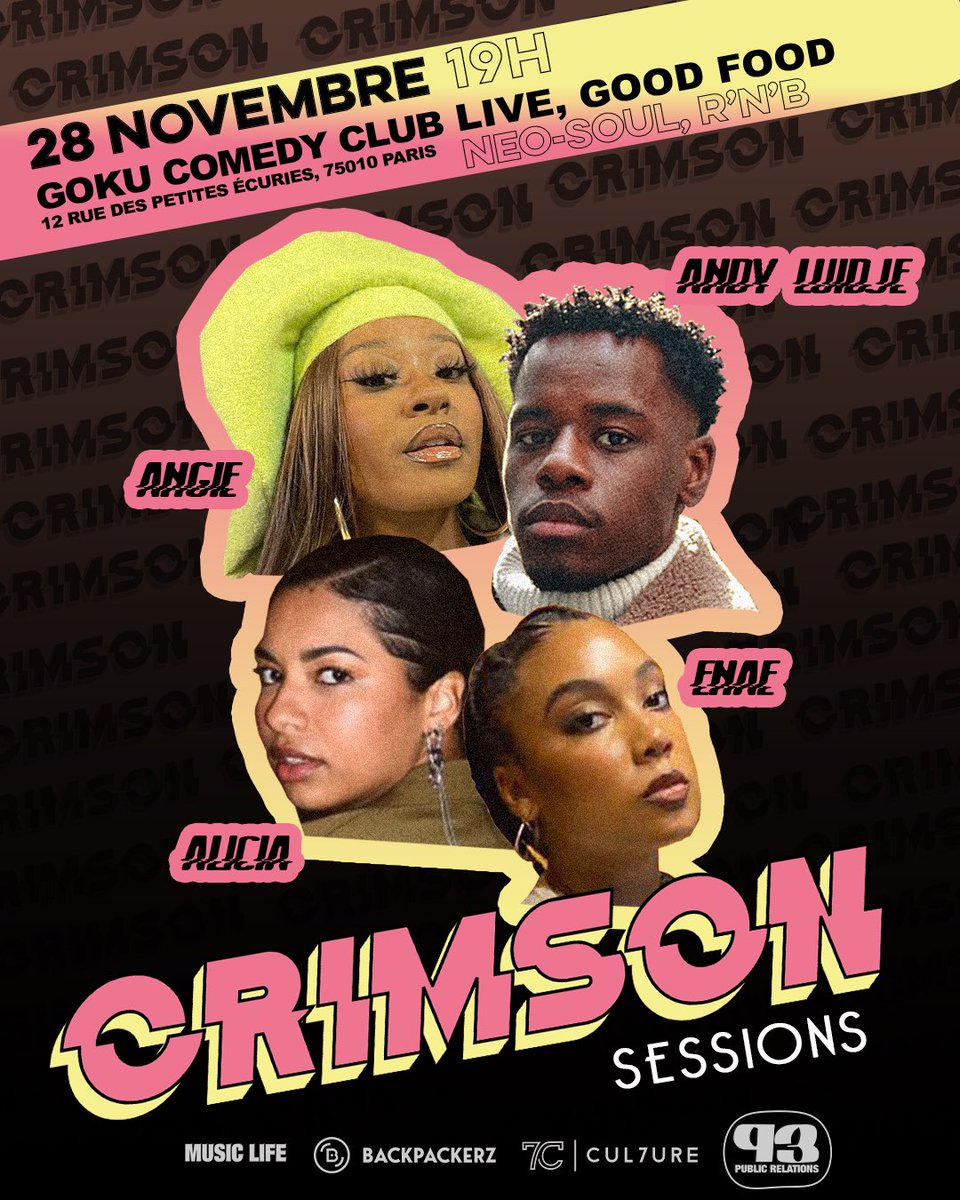 TheoLovestein's tweet photo. A tous.tes mes https://t.co/J3c9T3kxGT du rnb
J’organise la seconde édition des Crimson Sessions le 28/11 avec un casting 5 étoiles, et c’est gratuit 🌸 https://t.co/0E8etpEzAL