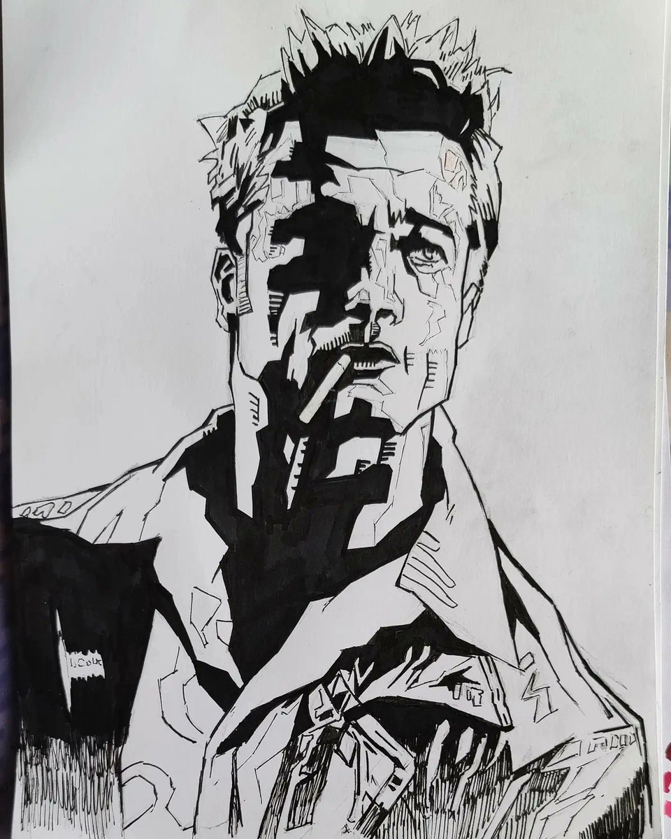 A Tyler durden piece, it's master study of a drawing done by Seung Eun Kim on instagram
The line work is his, colours are all me
#FightClub <a href="/chuckpalahniuk/">Chuck Palahniuk</a> <a href="/EdwardNorton/">Edward Norton 🌻🇺🇦</a> #conqueryourinnerbitch
#fightclubfanart