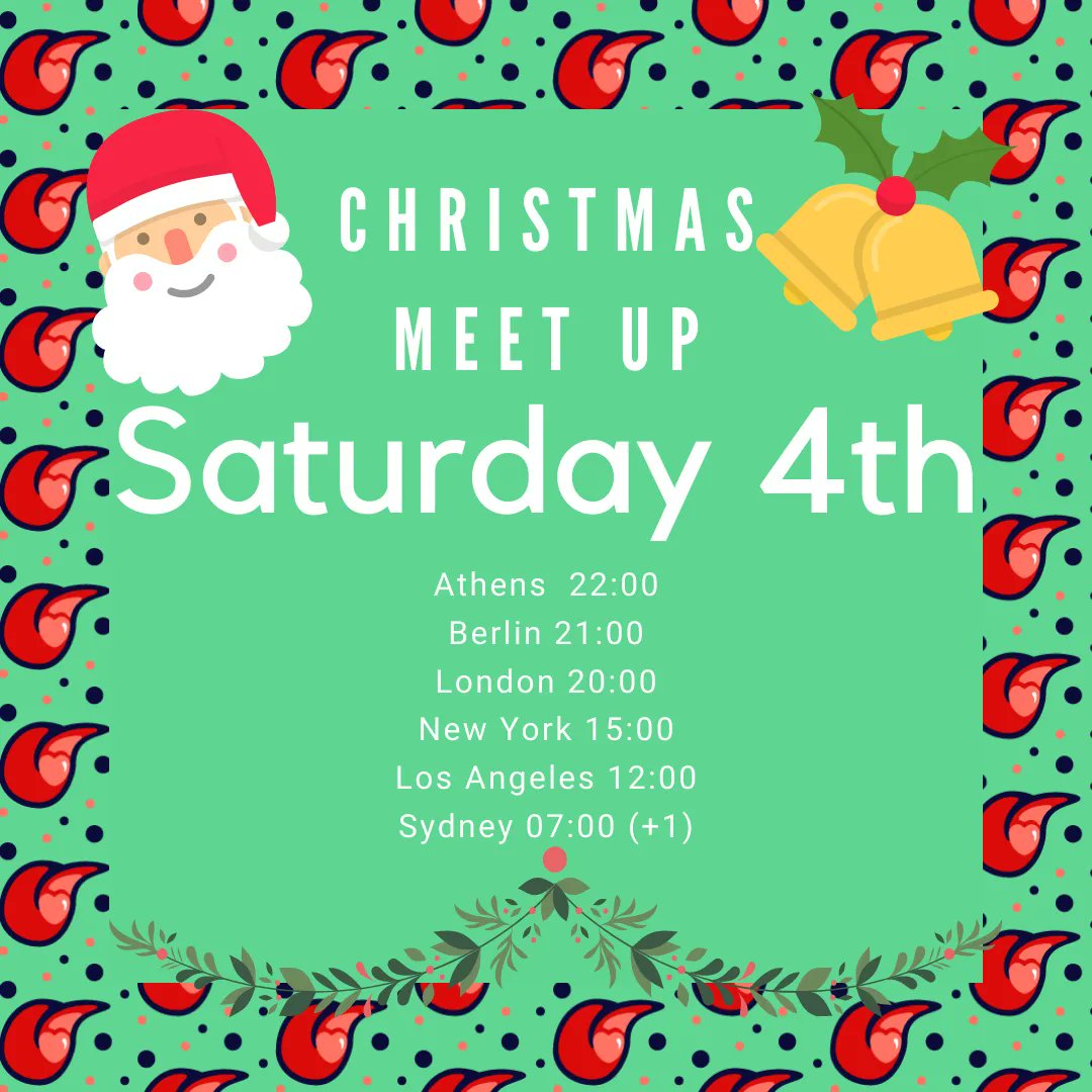 After a lot of debating we have decided on holding one Christmas Meet up to spread some Christmas Cheer! Time zones are a tricky bit of business and we are sending out apologise to anyone down under! Zoom Meeting link will be available in our Mailer, private group or via DM.