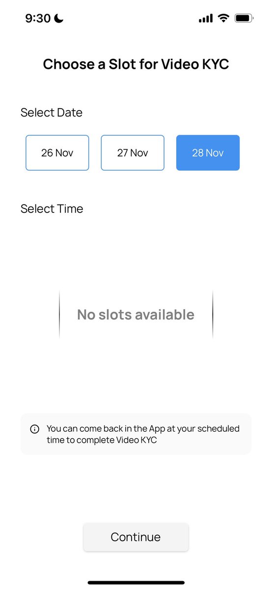 Booking is video KYC slot on <a href="/GetOneCardIN/">OneCard</a> is like booking a vaccination appointment on COWIN website .. you will never get your desired slot.