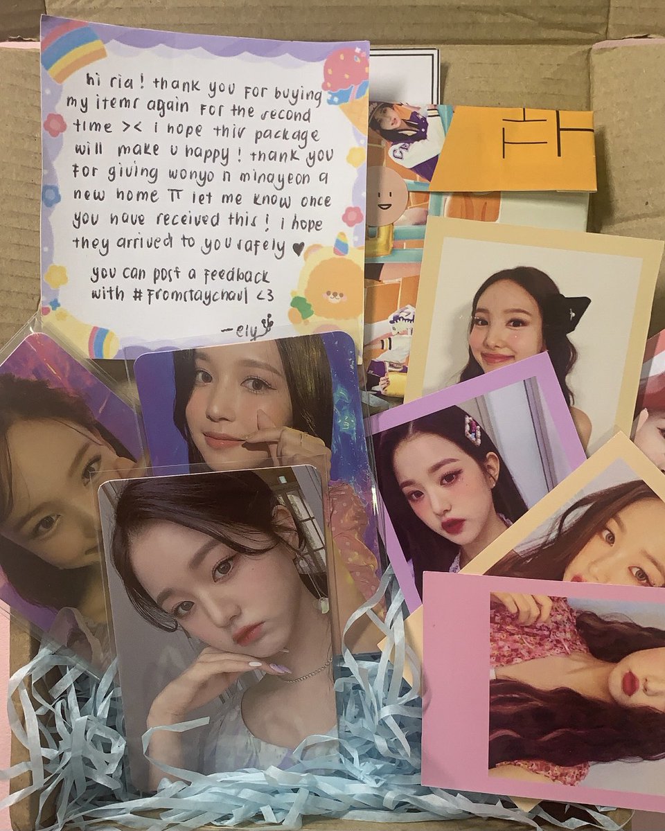 dearcpid's tweet photo. ୧ ׅ ‹𝟥 ۫ #mail4ria ⋄ 𓍯
haii ely @staychaul thank you for my wony fan kit & minayeon tol 💭 super cute packaging and freebies again from you :<< till next time ☺️🎀
𖧧 ࣪ #fromstaychaul 𖤩 ˚ ༘ https://t.co/KZwVS0OVPL