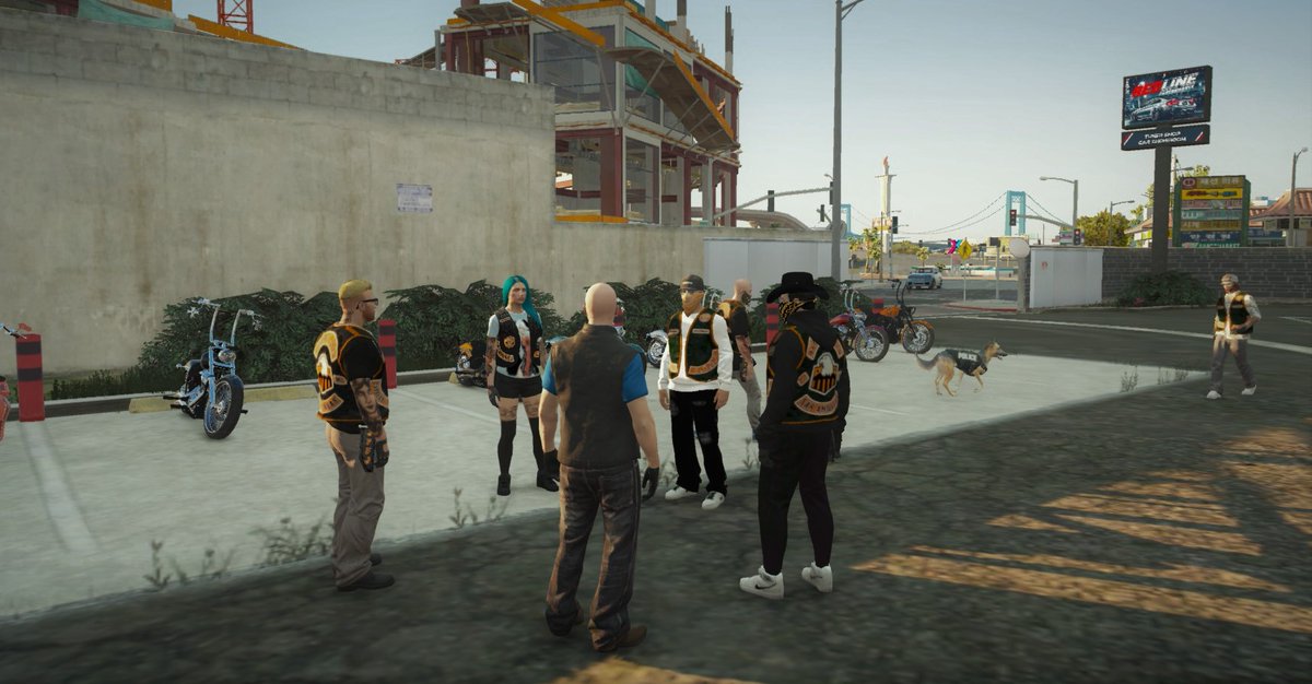 HHellfis's tweet photo. Hanging out with Average Joes MC #GTAV #GTARP #FiveM #Outlaw #Motorcycleclub #GTABiker #SupportSmallStreamers #twitchstreamer #JimmyWilson #PRMC #PaleRidersMC #paleontop #worldwide #LimitlessRP https://t.co/m6Lk1H14LS