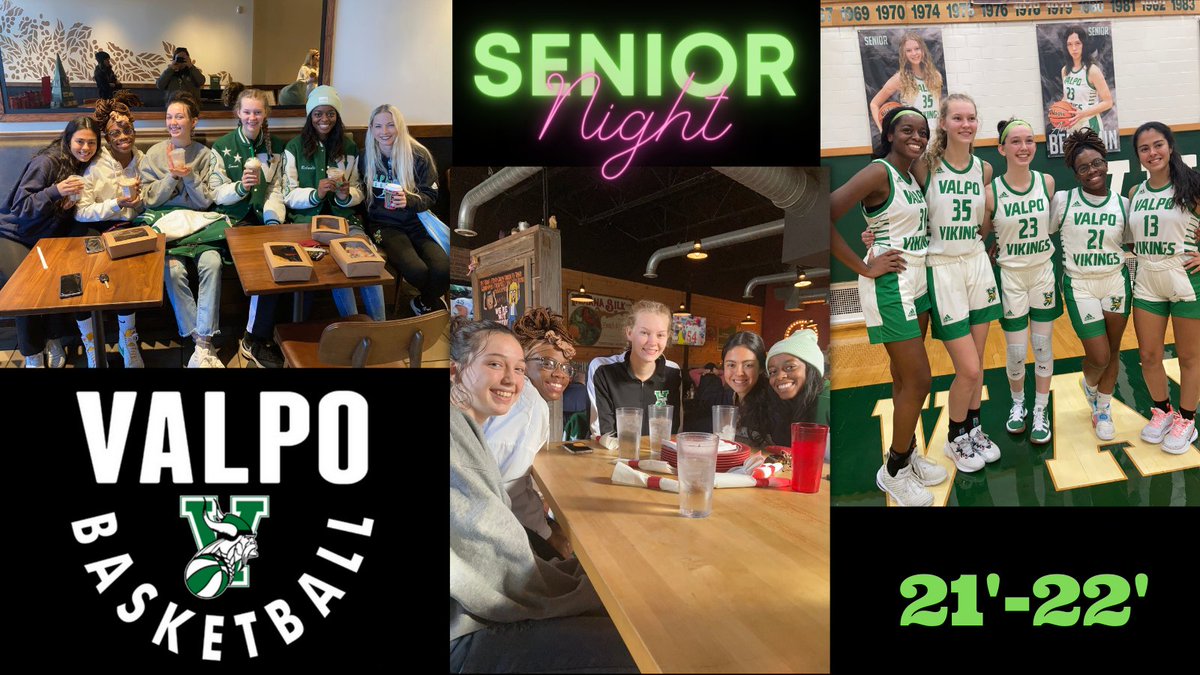 Last night, we honored this incredible group of young women. Great players &amp; outstanding people. True leaders in our community, school, &amp; team &amp; have a combined GPA that would humble Bill Gates. We love our seniors! 💚🏀<a href="/AthleticsValpo/">Valparaiso Athletics</a> <a href="/ValpoHS411/">Viking Info</a> <a href="/Valpo_Schools/">Valparaiso Community Schools</a> <a href="/ValpoLife/">Valpo.Life</a>