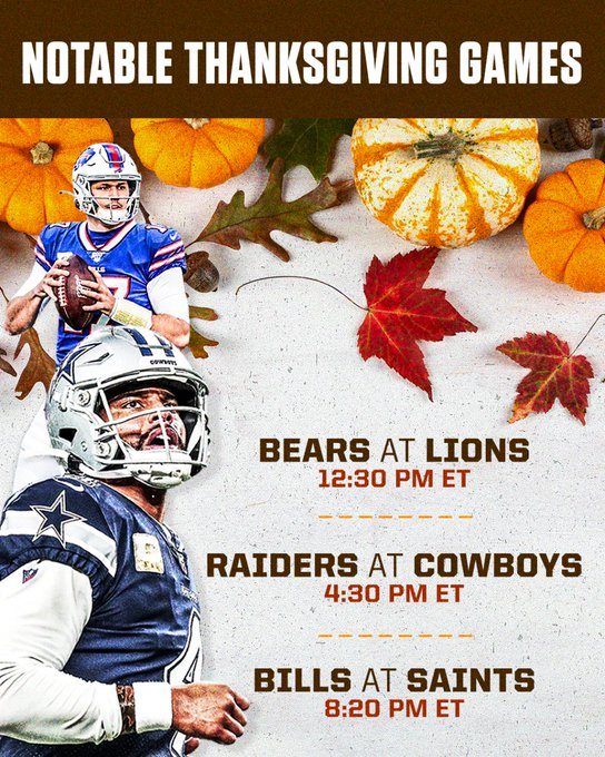 NFL Rumors on Twitter: '#NFL Thanksgiving games: #Bears at #Lions