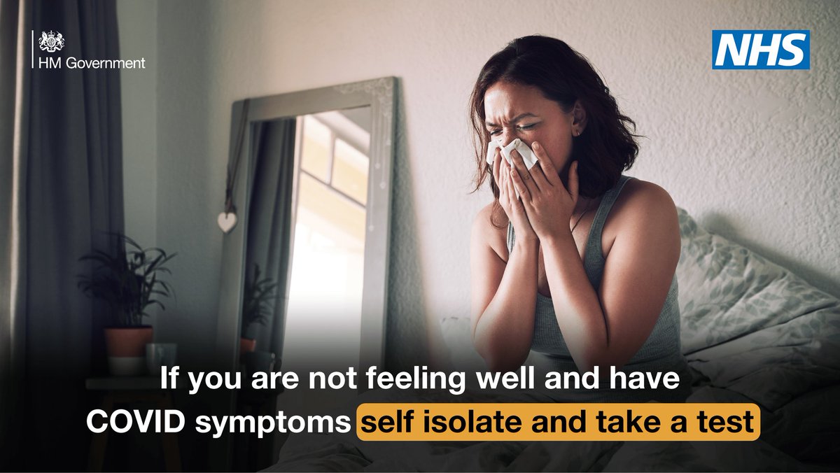 If you develop any COVID-19 symptoms, self-isolate and book a PCR test as soon as possible.

Symptoms include:
➡️ a high temperature
➡️ a new, continuous cough
➡️ change or loss of taste and smell

Book your test online: orlo.uk/Is8bL