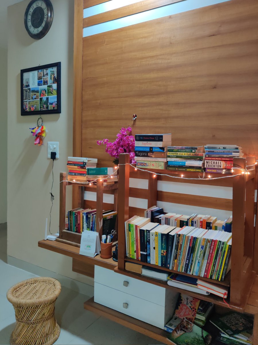 What if you don't get book shelves! Just invert your tables! And that's it! Now it feels like home! #desi #shiftinghomes #Chandrapur #jugad <a href="/InteriorDesign/">Interior Design</a> <a href="/LadyIFSOfficers/">GREENQUEENS</a>