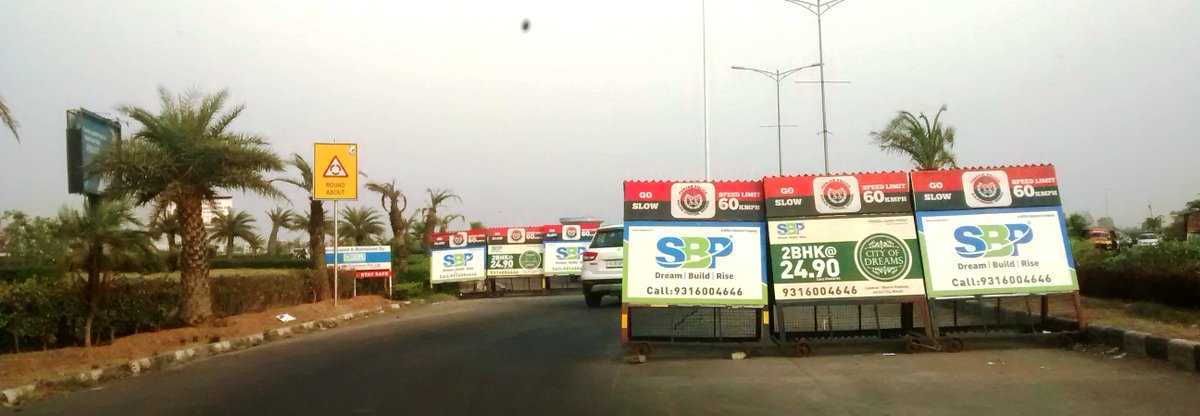 CJ_CorePR's tweet photo. #MakeRoadsSafe by removing #traffic obstructions of unattended #roadbarriers, which surprisingly act more as free #advertising to companies with 80percent and more space to themselves and only and 20percent to #TrafficPolice @ssptfcchd @trafficchd @dtptraffic https://t.co/42zRNAB94a