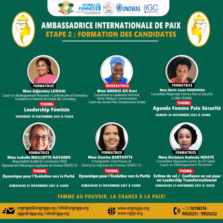 ABartasyte's tweet photo. @UN_UNOWAS  @ONUFemmes  Formation des candidates du concours international Ambassadrice de Paix 2022, 800 candidates dans 20 pays (Togo, Benin, Ghana, Nigeria, etc.) formation sur la Parité par @abartasyte, Isabelle Maillotte-Navarro, Women Chapter @FemtoSt  @fc_univ https://t.co/MouAEwhI4e