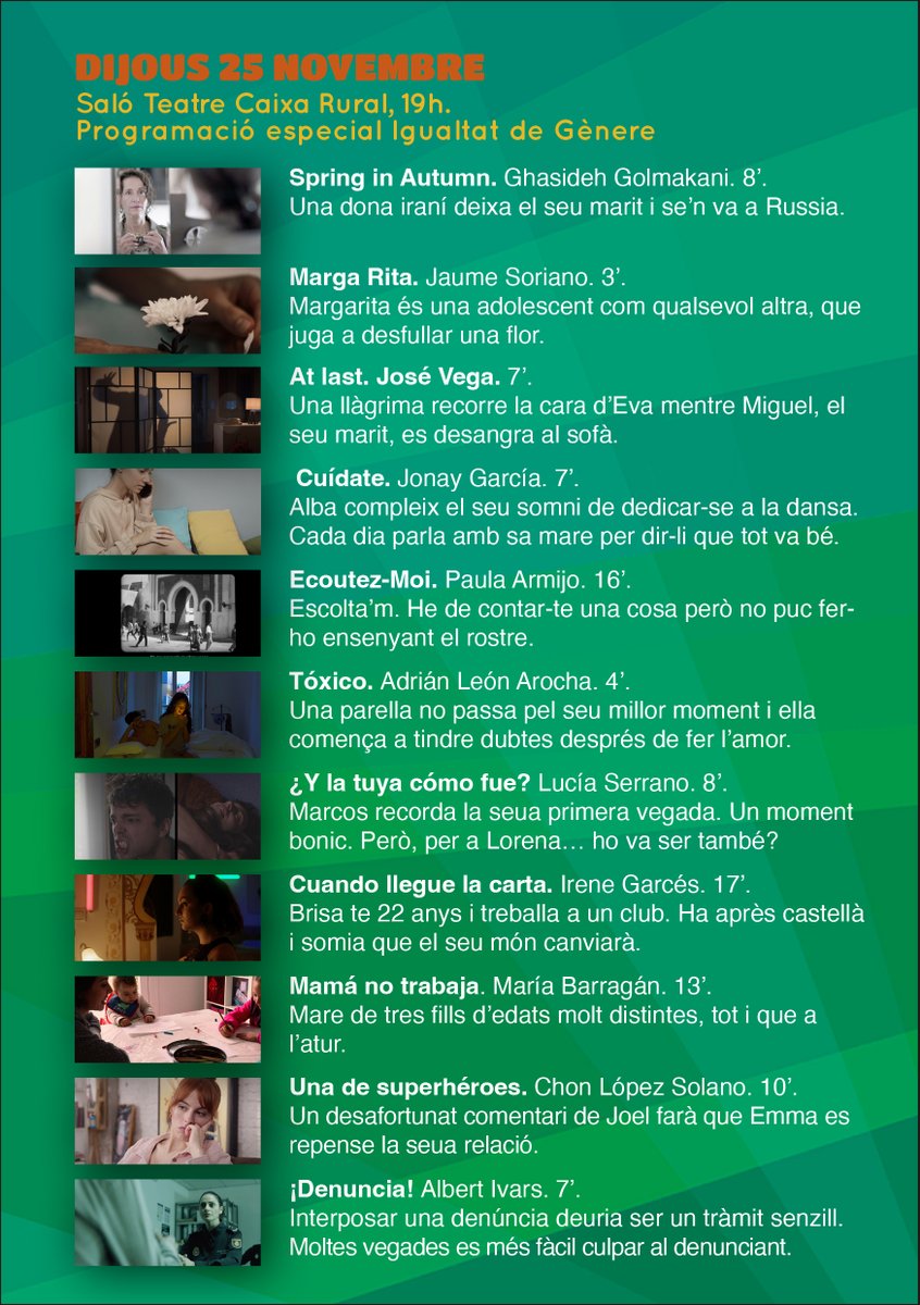 📣Ja tenim secció oficial del FesOh!Curt 2021‼
📽️48 treballs a concurs d'entre els més de 250 presentats. Enhorabona als seleccionats!

⬇️Dijous 25 de novembre⬇️