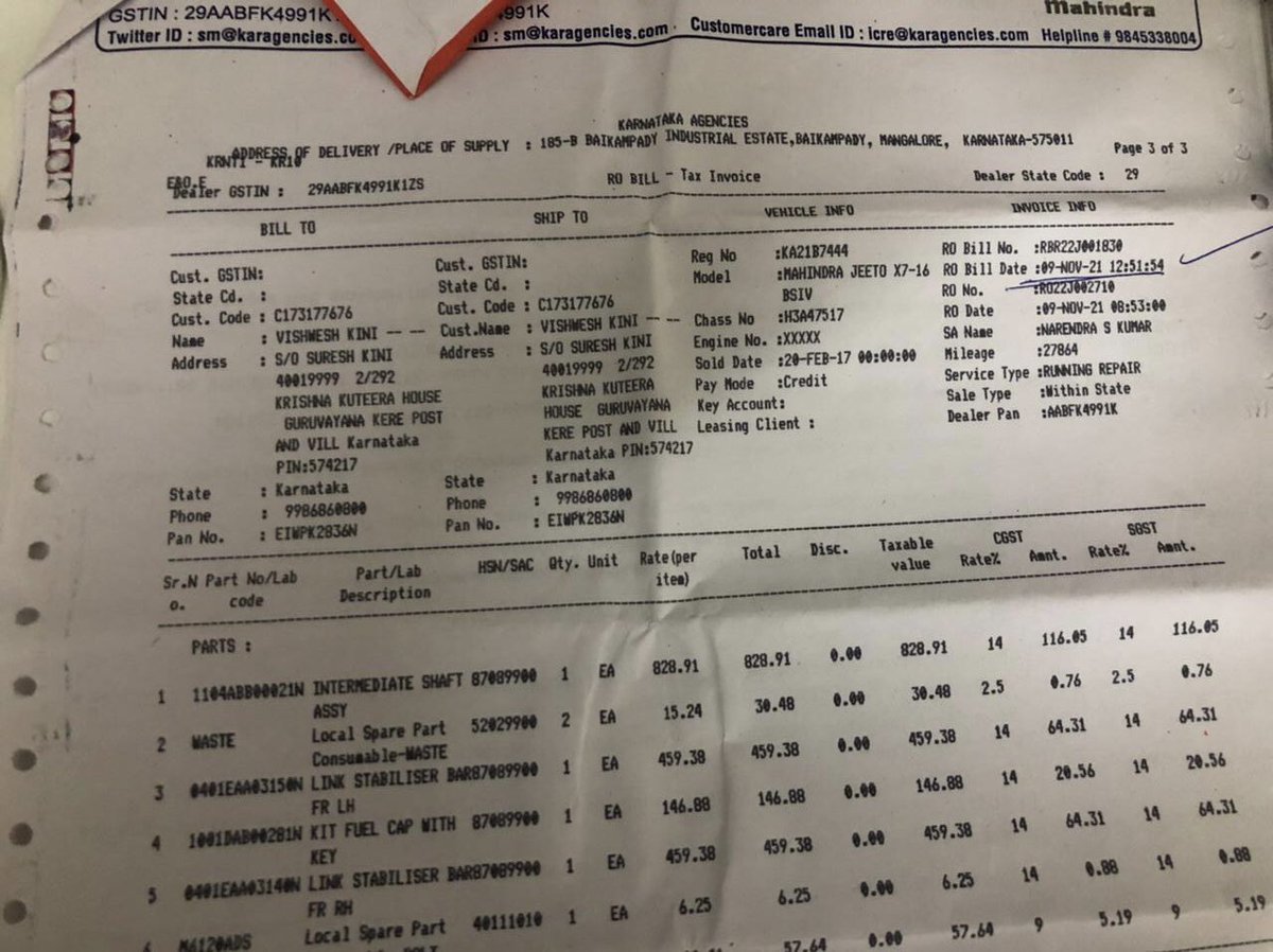 SayedMomeen's tweet photo. @18002096006 @anandmahindra @MahindraRise @Mahindra_Auto had #ShittyService I had. Did 3times service is done but still vehicle breakdowns. Had a worst time from your service. If you can’t provide service then why you sell product. #BadService #PlayWithCustomer #LootingCustomer https://t.co/7xZPyIYBRi