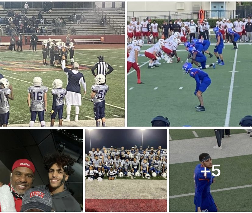 Trike05's tweet photo. Busy weekend with 4 football games in 2 states.  Out supporting our sons Coach Dariouse, Jordan &amp; Cam and Friends KJ and Peyton.  #FBYFL #HBU #UNLV  #Cowboys #Hurricanes #Saints #Huskies #Rebels https://t.co/gfoAx0Hw0u