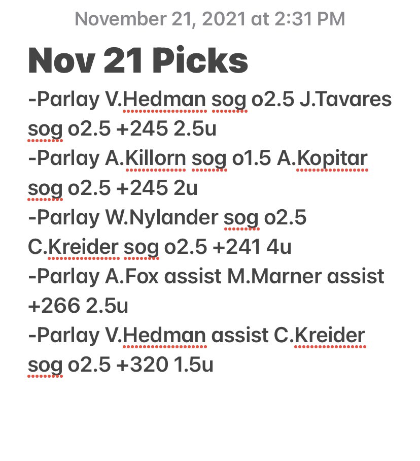 PicksPunisher's tweet photo. Early plays for today’s games. I will have possibly 2 #BigBootyBets tonight for ++ odds as well. Sunday’s are for making 💰
#nhlpicks
#gamblingtwitter https://t.co/l6hXhigScb