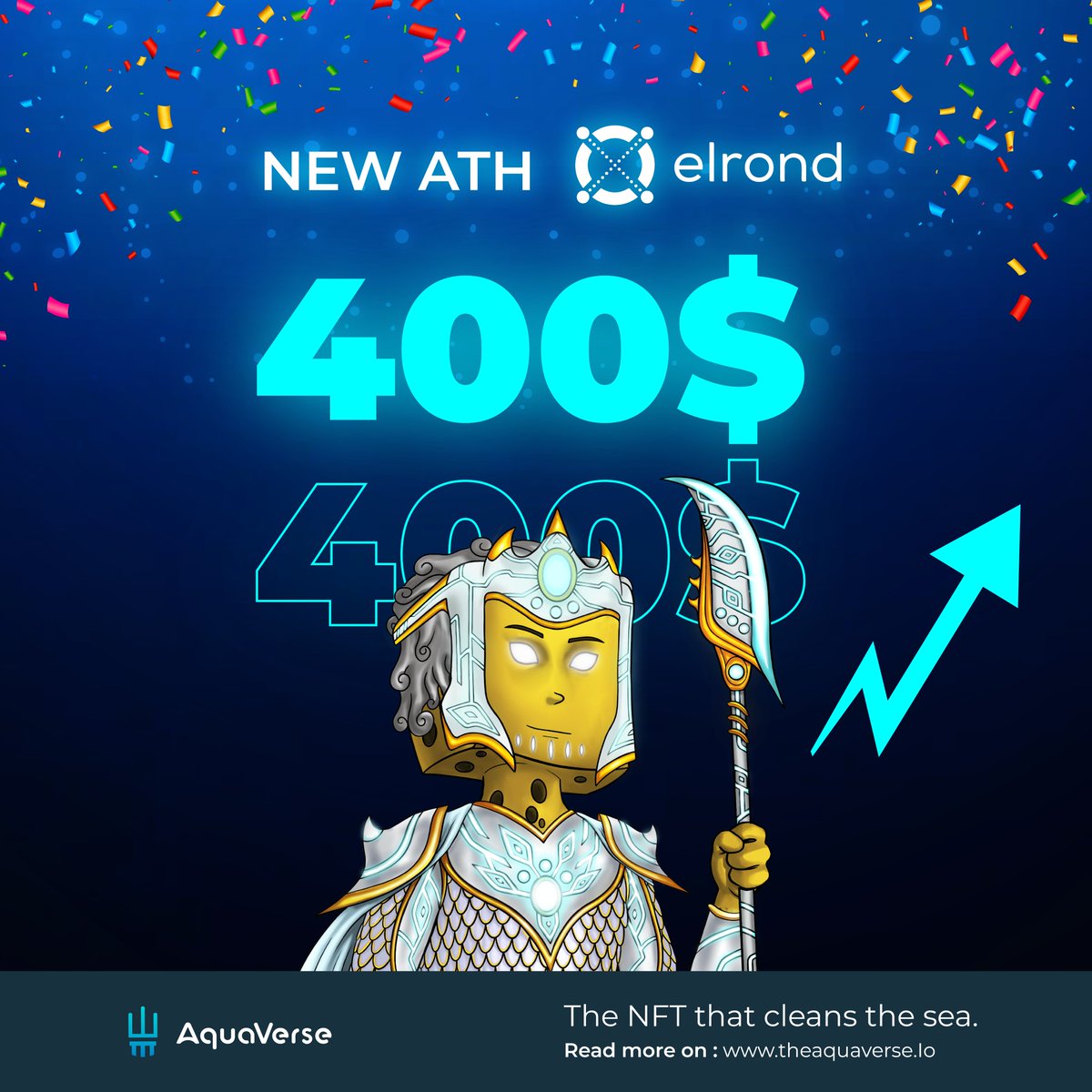 TheAquaverse's tweet photo. $EGLD has completely destroyed the 400$ mark today! 🚀 

200$ (in EGLD) to win to the one who finds out how much the $EGLD price will be at the end of the year 👀 

To participate 🎁 : 
- RT &amp; Follow @TheAquaverse
- Tag 1 friend https://t.co/eDvp8vYqbK