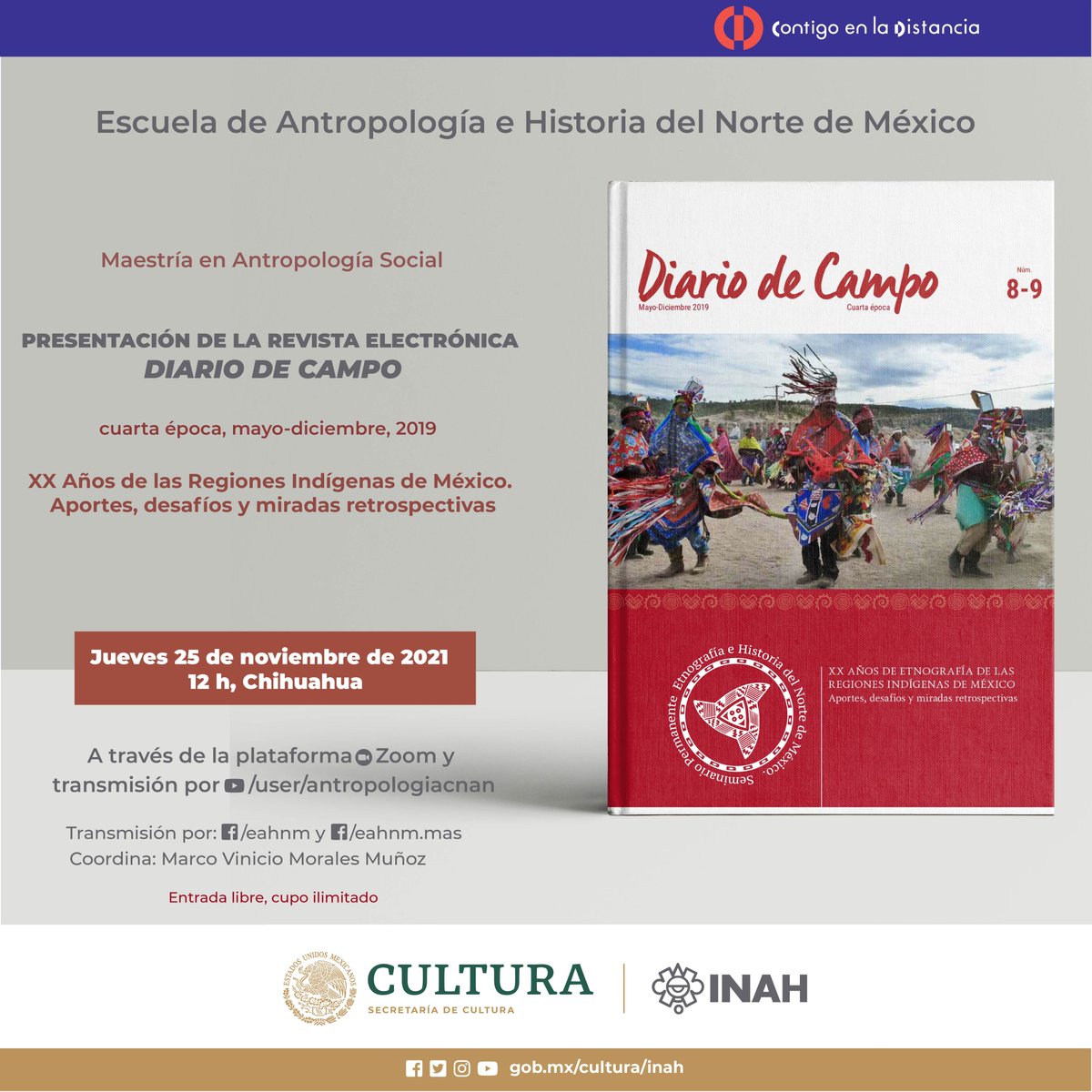 piedradeovando's tweet photo. Colegas, los invitamos a seguir la segunda presentación de Diario de Campo 8-9, en la Escuela de Antrop. e Hist. del Norte de México, el 25 de noviembre a las 13 h (centro), en el canal https://t.co/CF8YwAvZS3
Los esperamos @CEAScdmx @AntropologiaUAM @ALAntropologia @etnoceno https://t.co/dIj51fXTbj
