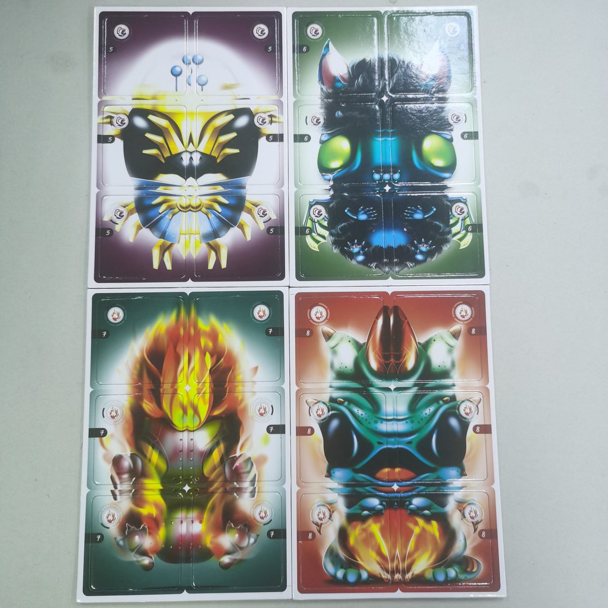 Anyone know how to calculate the following? We keep coming up with different answers. If 1 monster consists out of 3 parts (top, middle, bottom), and we have 13 unique monsters, how many possible combinations can we make if we swap tops for tops etc? #math #cardgame #calculation