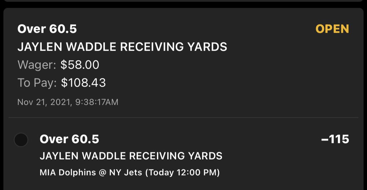 ParlayDoc's tweet photo. Get 2/3 of the straight props. No dice on the SGP. 

✅ Waddle o60.5 rec yds
✅ J Wilson o17.5 rush attempts
❌ Chubb 2TDs
❌ SGP

#wagerlife https://t.co/2xdWQMaK7c