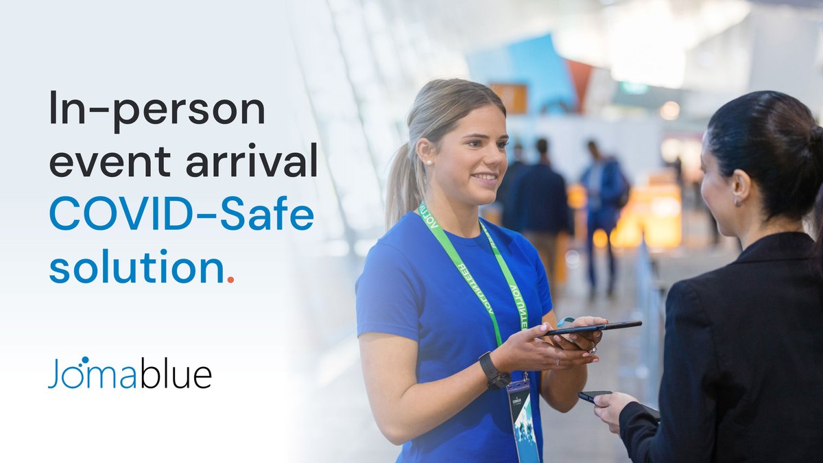 jomablue's tweet photo. Discover how Jomablue’s flexible platform helps you minimise contact and enhance safety, while dazzling arrivals with a fast and highly personal welcome experience. https://t.co/JvUnmX0OBB

#COVIDSafe #eventtech #eventprofsau https://t.co/lK74aHgGWg