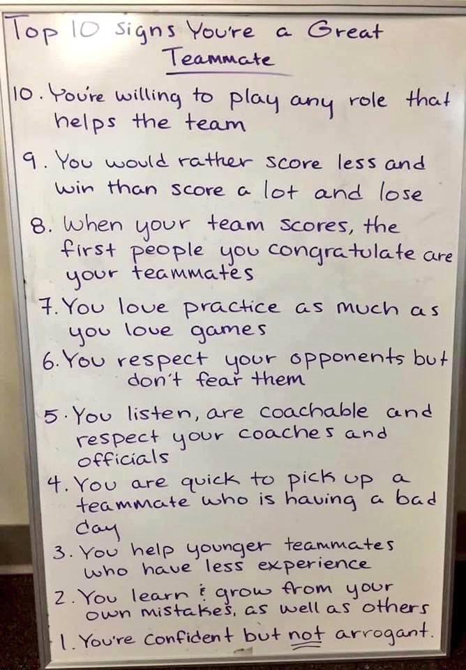 Signs of a great teammate. #noexcusenation