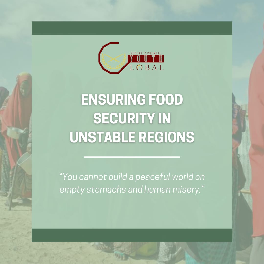 CouncilGyi's tweet photo. Greetings,
As ongoing conflicts and global pandemics continue destabilising the global order, the security council explores the accessibility of nutritious food as a facet of regional security. https://t.co/2rNfxegdRy