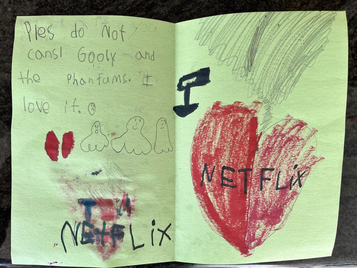 Rosie (6 years old) learned her favorite show Julie and the Phantoms might not be coming back. So she wrote this note to <a href="/netflix/">netflix⁷</a> begging them not to cancel.
